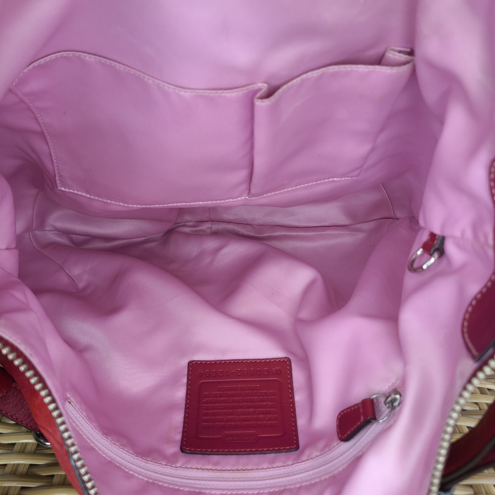 Coach Red Leather Shoulder Bag - Picture 14 of 16